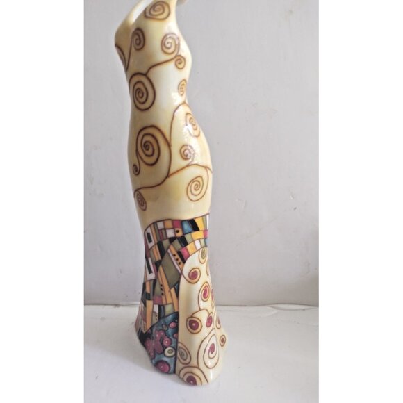 Vintage Benaya Kiss'06 Dress Vase Porcelain Mosiac pattern 11.75 inch - Picture 3 of 15